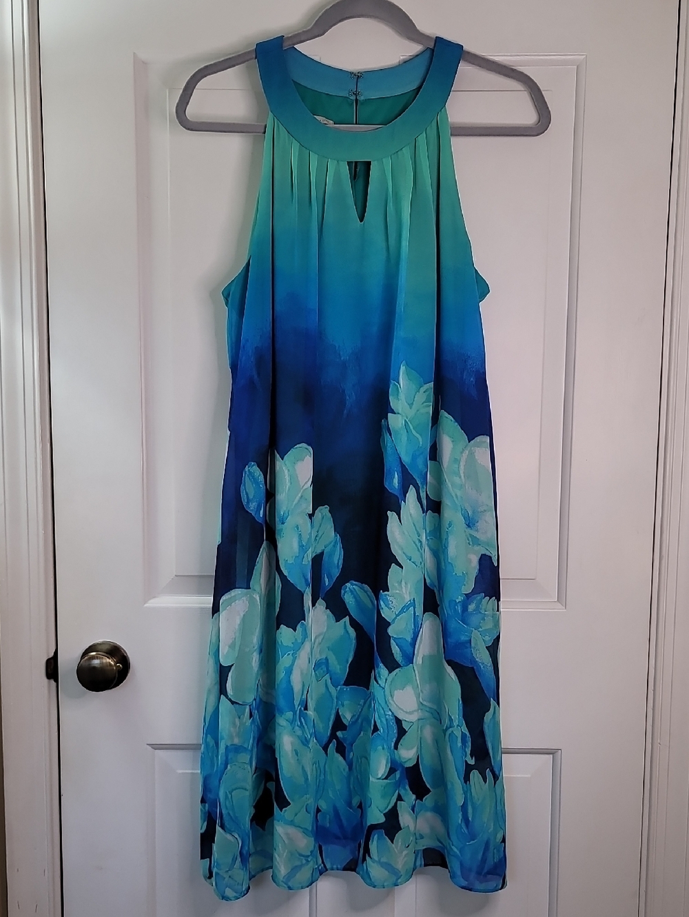 Sleeveless Floral Ombre Dress